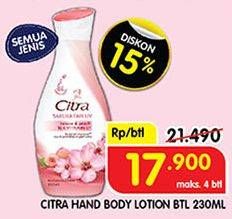 Promo Harga Citra Hand & Body Lotion All Variants 230 ml - Superindo