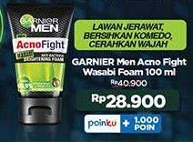 Promo Harga Garnier Men Acno Fight Facial Foam Anti-Bacteria Wasabi Brightening 100 ml - Indomaret