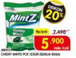 Promo Harga MINTZ Candy Chewy Mint All Variants 125 gr - Superindo