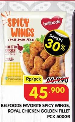 Promo Harga Belfoods Spicy Wings/Royal Chicken Golden Fillet  - Superindo