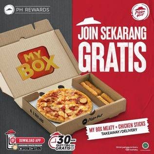 Promo Harga PIZZA HUT MY BOX Meaty & Chicken Sticks  - Pizza Hut