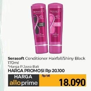 Promo Harga Serasoft Conditioner Shiny Black, Hairfall Treatment 170 ml - Carrefour