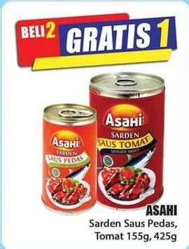 Promo Harga ASAHI Sardines Saus Tomat, Saus Pedas, Saus Pedas, Saus Tomat 155 gr - Hari Hari