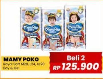 Promo Harga Mamy Poko Pants Royal Soft M28, L24, XL20 20 pcs - Yogya