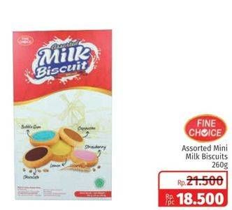 Promo Harga FINE CHOICE Milk Biscuit Assorted 260 gr - Lotte Grosir