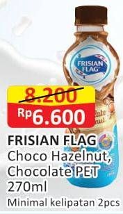 Promo Harga FRISIAN FLAG Susu UHT Botol Chocolate Hazelnut, Chocolate 270 ml - Alfamart