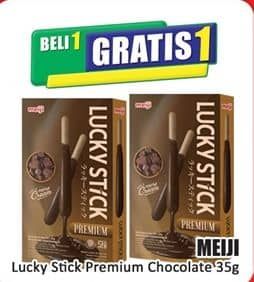 Promo Harga Meiji Biskuit Lucky Stick Premium Chocolate 35 gr - Hari Hari