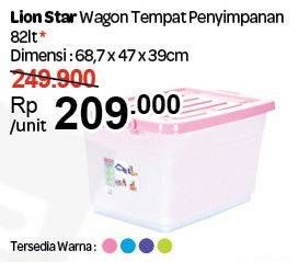 Promo Harga LION STAR Wagon Container VC-18 (82ltr) 82 ltr - Carrefour