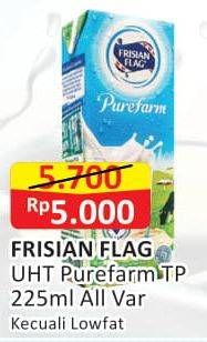 Promo Harga FRISIAN FLAG Susu UHT Purefarm All Variants 225 ml - Alfamart