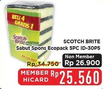 Promo Harga 3m Scotch Brite Sabut Spon ID-30P5 5 pcs - Hypermart