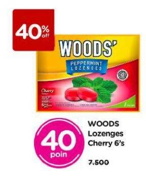Promo Harga Woods Peppermint Lozenges Cherry per 2 pouch 15 gr - Watsons
