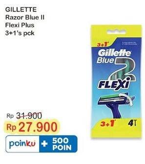 Promo Harga Gillette Blue II Flexi 4 pcs - Indomaret
