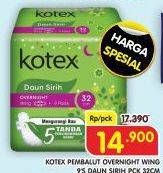 Promo Harga Kotex Daun Sirih Overnight Wing 32cm 9 pcs - Superindo