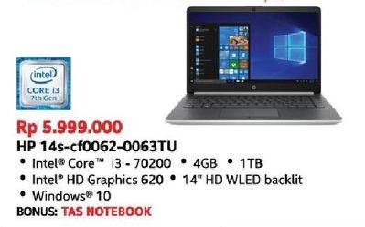Promo Harga HP Notebook 14s-CF0062TU |  | Intel Core  - Hypermart