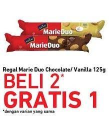 Promo Harga REGAL Marie Duo Coklat, Vanilla 125 gr - Carrefour