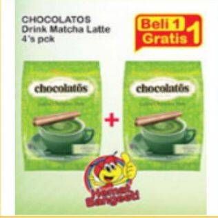 Promo Harga Chocolatos Chocolate Bubuk Matcha per 4 sachet 26 gr - Indomaret