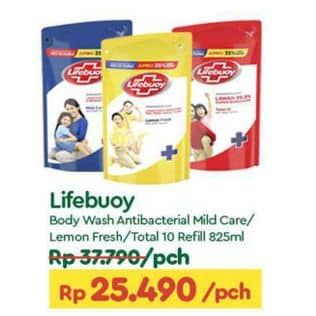 Promo Harga Lifebuoy Body Wash Mild Care, Lemon Fresh, Total 10 850 ml - TIP TOP