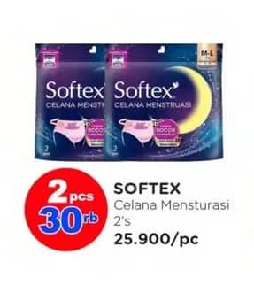 Promo Harga Softex Celana Menstruasi All Size 2 pcs - Watsons