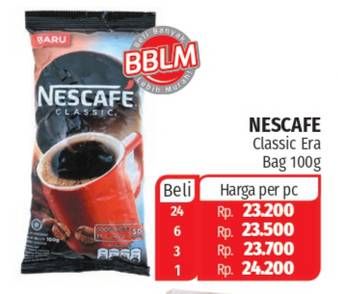 Promo Harga Nescafe Classic Coffee 100 gr - Lotte Grosir