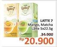 Promo Harga Latte 7 Latte Mango, Matcha Latte per 5 pcs 22 gr - Alfamidi