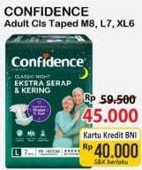 Promo Harga Confidence Adult Classic Night Ekstra Serap & Kering XL6, M8, L7 6 pcs - Alfamart