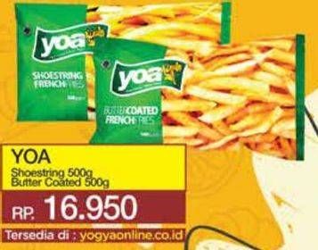 Promo Harga YOA French Fries Shoestring, Butter Coated 500 gr - Yogya