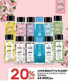 Promo Harga LOVE BEAUTY & PLANET Shampoo & Conditioner 400 mL  - Guardian