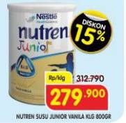 Promo Harga Nestle Nutren Junior Vanilla 800 gr - Superindo