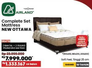Promo Harga Airland New Ottawa Complete Queen Bed Set  - COURTS