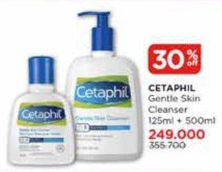 Promo Harga Cetaphil Gentle Skin Cleanser 125 ml + 500 ml  - Watsons