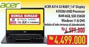 Promo Harga Acer ACER A314-22-R0BT | Laptop 14"  - Hypermart