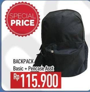 Promo Harga Backpack Basic+Pancase Asst  - Hypermart