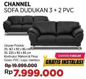 Promo Harga Channel Sofa 2 + 3 Dudukan Berbahan PVC  - COURTS
