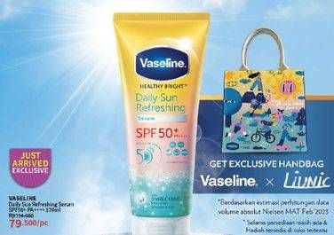 Promo Harga Vaseline Daily Sun Refreshing Serum SPF50+ PA++++ 170 ml - Guardian