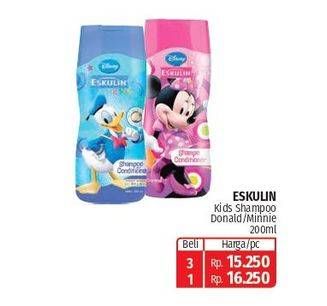 Promo Harga ESKULIN Kids Shampoo & Conditioner Donald, Minnie 200 ml - Lotte Grosir