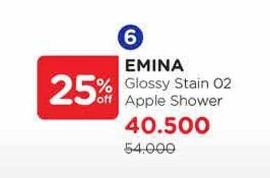 Promo Harga Emina Glossy Stain 02 Apple Shower 3 gr - Watsons