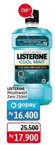 Promo Harga LISTERINE Mouthwash Antiseptic Zero 250 ml - Alfamidi