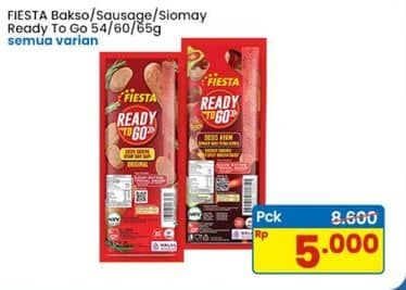 Promo Harga Fiesta Ready To Go Bakso Daging Ayam Barbekiu, Siomay Ayam, Sosis Daging Ayam Dan Sapi Spicy Korean Sauce, Sosis Daging Ayam Dan Sapi Original, Sosis Daging Ayam Dan Cheesy Melts, Bakso Daging Ayam Keju 54 gr - Indomaret