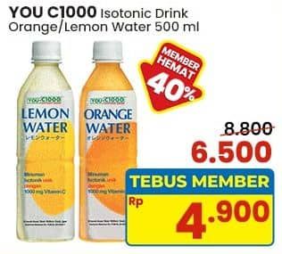 Promo Harga You C1000 Isotonic Drink Orange Water, Lemon Water 500 ml - Indomaret