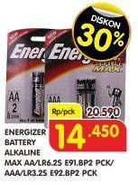 Promo Harga ENERGIZER Battery Alkaline Max AA E91, AAA E92 2 pcs - Superindo
