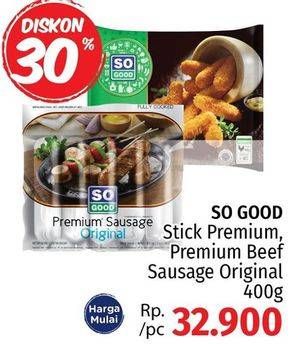 Promo Harga So Good Nugget Stick Premium, Sausage Original  - LotteMart