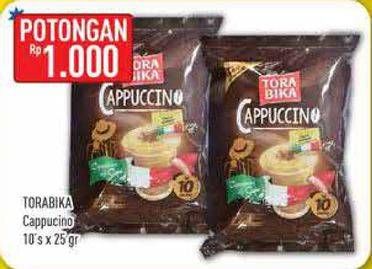 Promo Harga Torabika Cappuccino per 10 sachet 25 gr - Hypermart