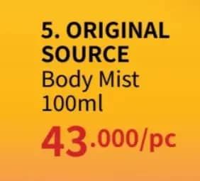 Promo Harga Original Source Body Mist 100 ml - Guardian