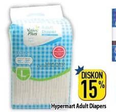 Promo Harga Hypermart Adult Diapers L8 8 pcs - Hypermart