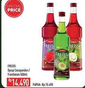 Promo Harga FREISS Syrup Cocopandan, Frambozen 500 ml - Hypermart