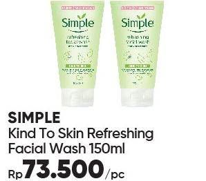 Promo Harga SIMPLE Kind to Skin Facial Wash Refreshing 150 ml - Guardian