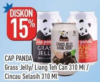 Promo Harga Cap Panda Minuman Kesehatan Cincau Selasih, Liang Teh, Cincau 310 ml - Hypermart