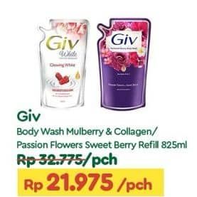 Promo Harga GIV Body Wash Mulberry Collagen, Passion Flowers Sweet Berry 825 ml - TIP TOP