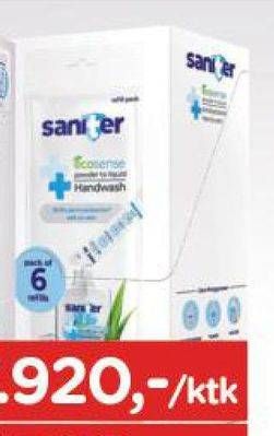 Promo Harga SANITER Ecosense Powder To Liquid Handwash per 6 sachet 9 gr - TIP TOP