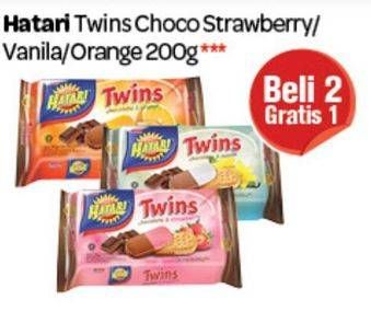 Promo Harga ASIA HATARI Twins Cream Biscuits Chocolate Strawberry, Chocolate Vanilla, Chocolate Orange 200 gr - Carrefour